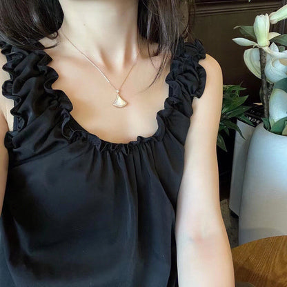 [Solara Jewelry]DREAM MOP DIAMOND PAVED PINK GOLD NECKLACE