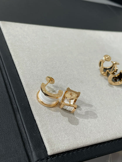 [Solara Jewelry]ZERO 1 PINK GOLD CERAMIC EARRINGS