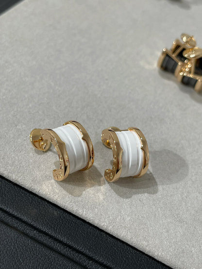 [Solara Jewelry]ZERO 1 PINK GOLD CERAMIC EARRINGS
