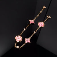 [Solara Jewelry]STAR AND SUN 4 MOTIF PINK MOP PINK GOLD BRACELET