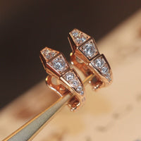 [Solara Jewelry]SERPENT PINK GOLD DIAMOND EARRINGS