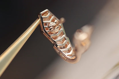 [Solara Jewelry]SERPENT PINK GOLD DIAMOND EARRINGS