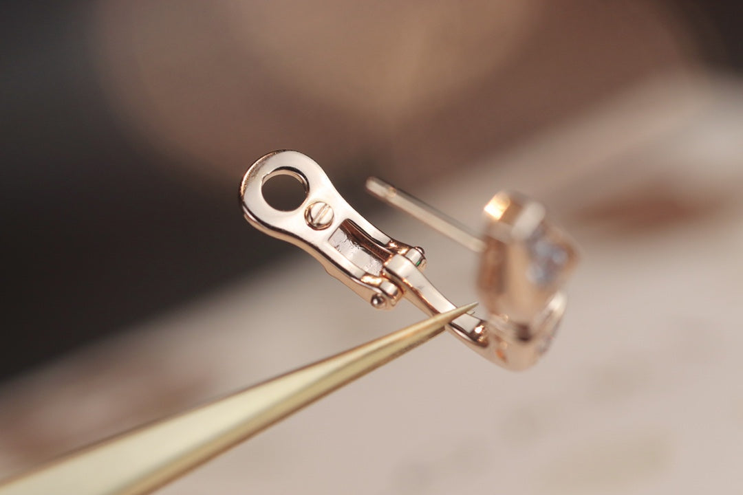 [Solara Jewelry]SERPENT PINK GOLD DIAMOND EARRINGS