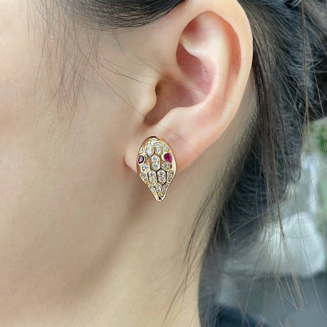 [Solara Jewelry]SERPENT DIAMOND STUD EARRINGS