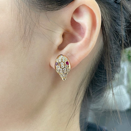 [Solara Jewelry]SERPENT DIAMOND STUD EARRINGS