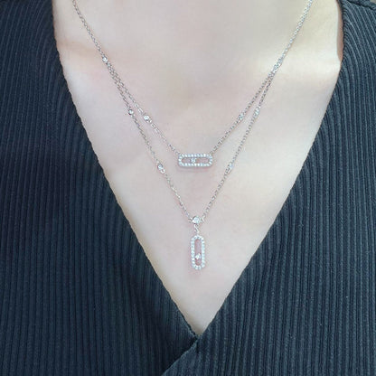 [Solara jewelry]MOVE 2 ROW DIAMOND NECKLACE