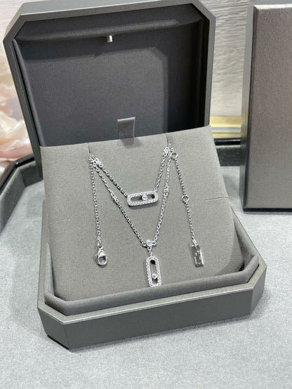 [Solara jewelry]MOVE 2 ROW DIAMOND NECKLACE