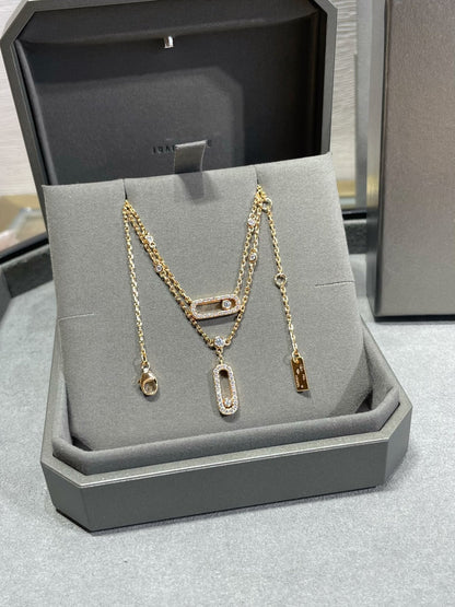 [Solara jewelry]MOVE 2 ROW DIAMOND NECKLACE