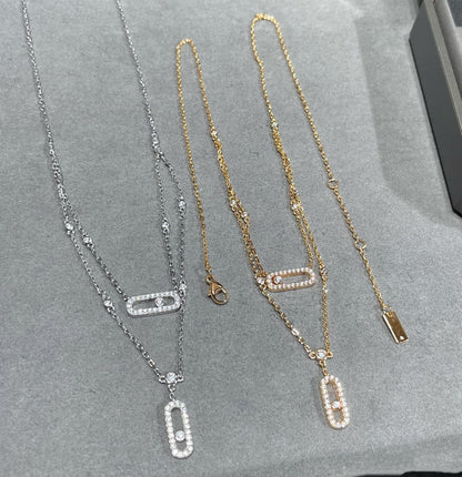 [Solara jewelry]MOVE 2 ROW DIAMOND NECKLACE