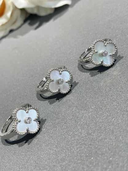 [Solara Jewelry]CLOVER SILVER MOP DIAMOND RING