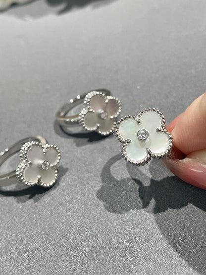 [Solara Jewelry]CLOVER SILVER MOP DIAMOND RING