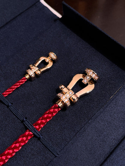 [Solara Jewelry]FORCE 10 HALF DIAMOND PINK GOLD RED CORDERI LARGE AND MEDIUM MODEL
