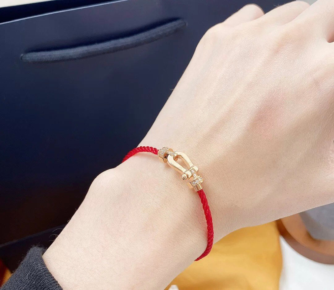 [Solara Jewelry]FORCE 10 HALF DIAMOND PINK GOLD RED CORDERI LARGE AND MEDIUM MODEL