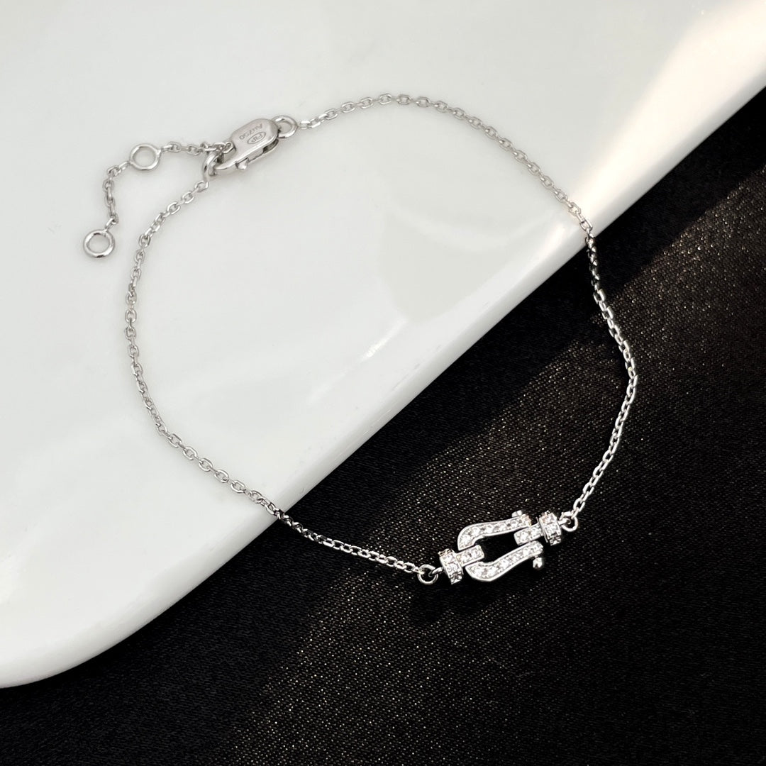 [Solara Jewelry]FORCE 10 FULL DIAMOND BUCKLE CHAIN LINK MINI MODEL
