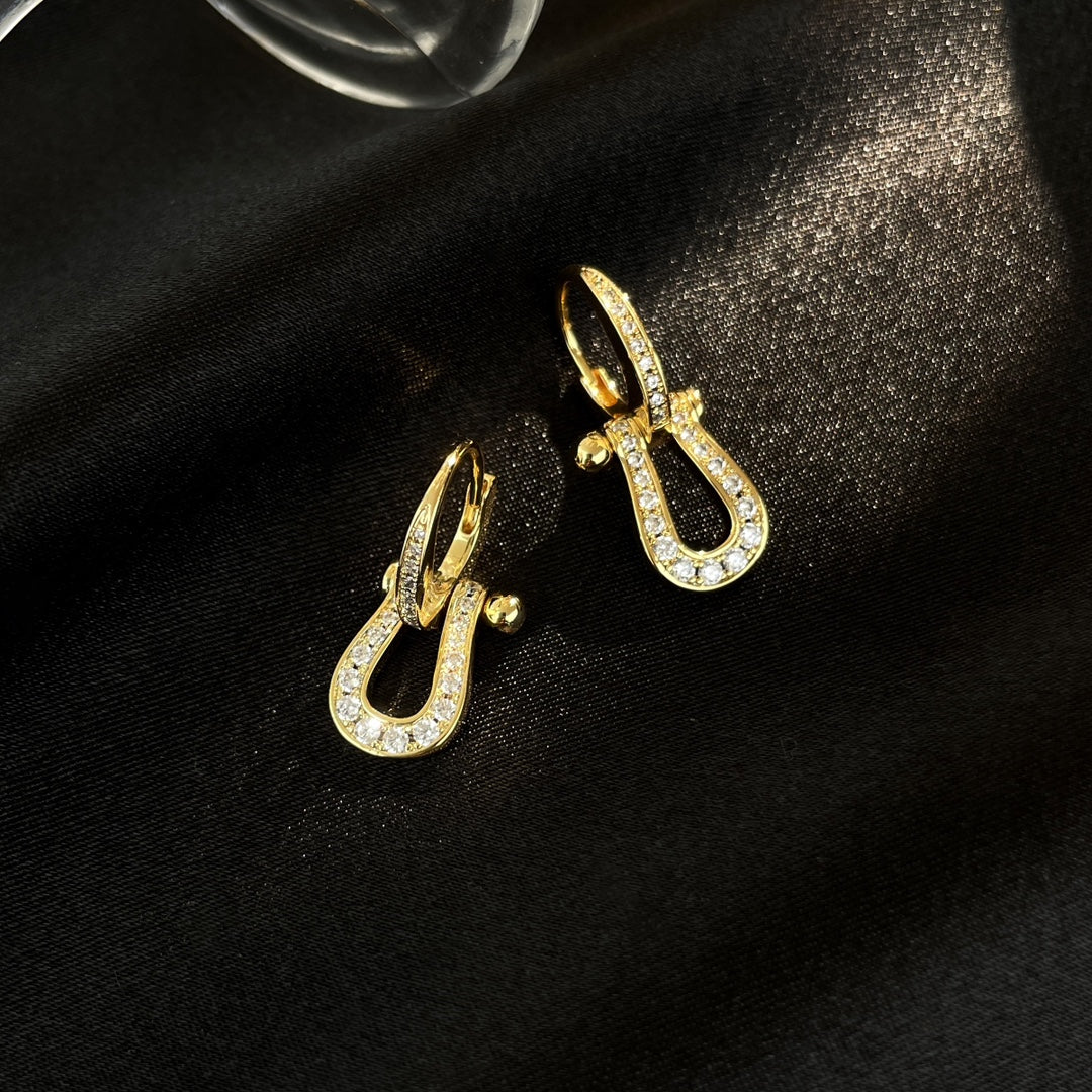 [Solara Jewelry]FORCE 10 FULL DIAMOND DROP EARRINGS MEDIUM MODEL