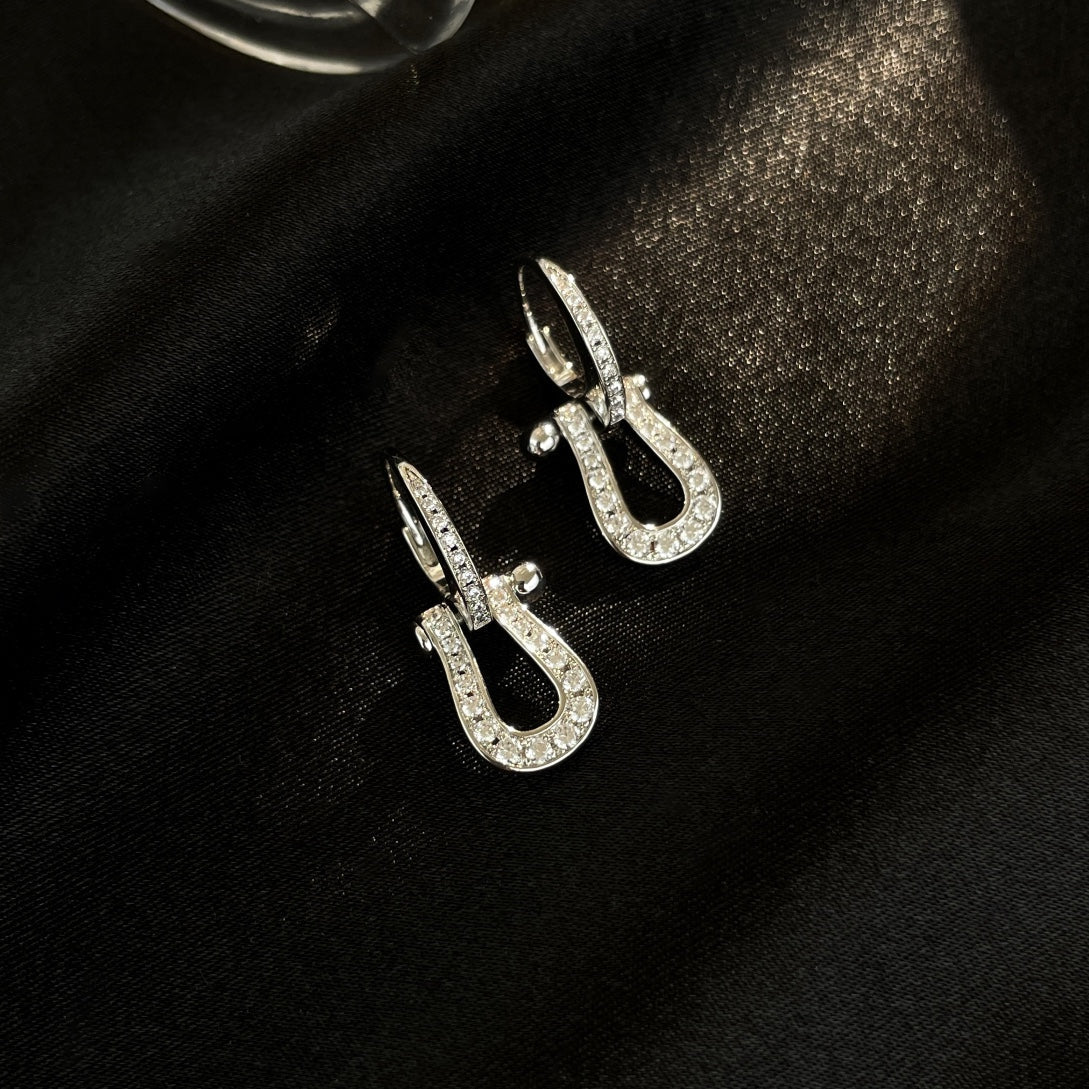 [Solara Jewelry]FORCE 10 FULL DIAMOND DROP EARRINGS MEDIUM MODEL