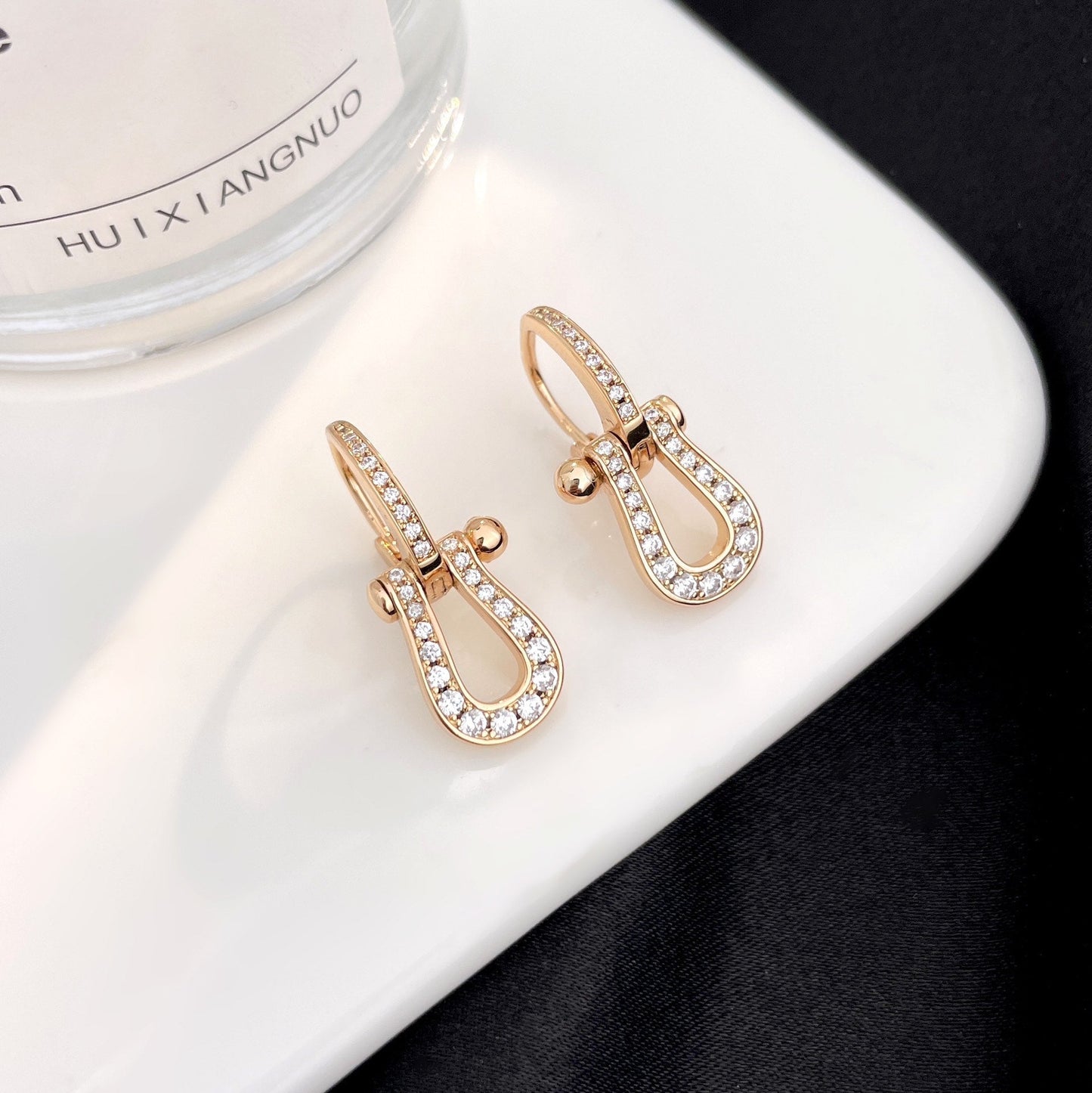 [Solara Jewelry]FORCE 10 FULL DIAMOND DROP EARRINGS MEDIUM MODEL