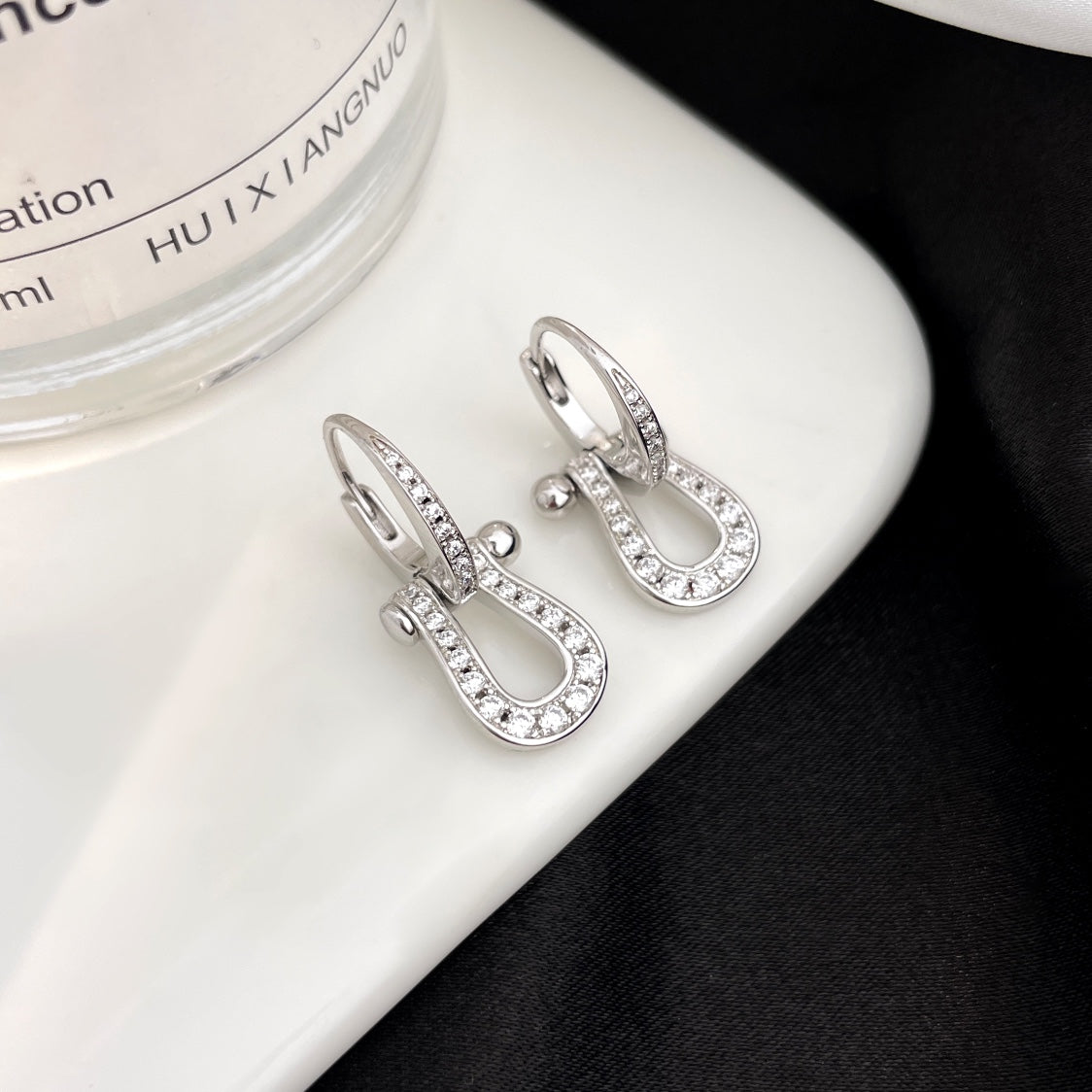 [Solara Jewelry]FORCE 10 FULL DIAMOND DROP EARRINGS MEDIUM MODEL