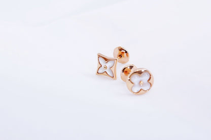 [Solara Jewelry]STAR AND SUN PINK GOLD MOP STUD EARRINGS