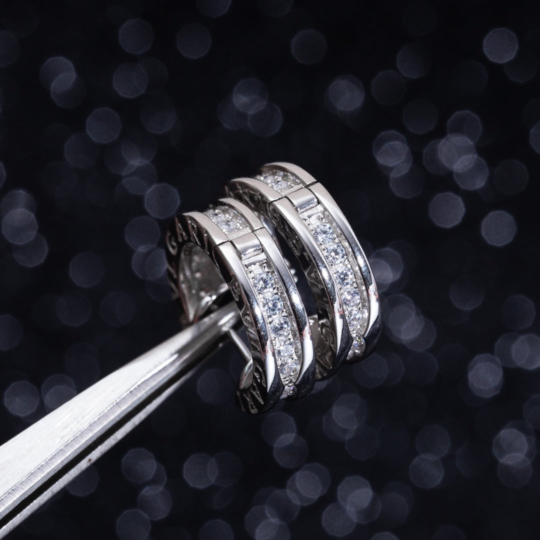 [Solara Jewelry]ZERO 1 MINI SILVER DIAMOND EARRINGS