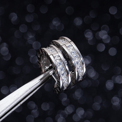 [Solara Jewelry]ZERO 1 MINI SILVER DIAMOND EARRINGS