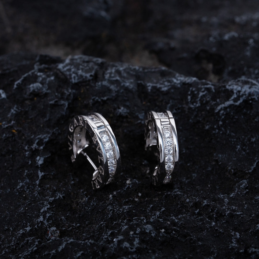 [Solara Jewelry]ZERO 1 MINI SILVER DIAMOND EARRINGS