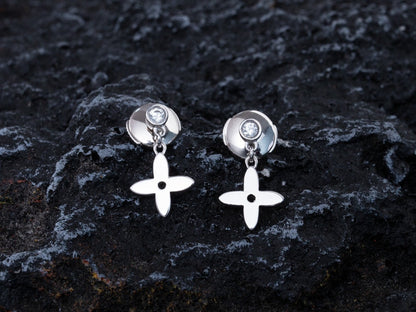 [Solara Jewelry]VIDYLLE SILVER DIAMOND MINI DROP EARRINGS