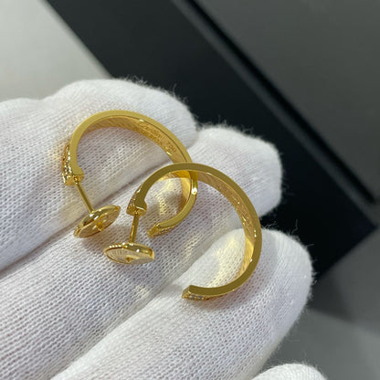 [Solara Jewelry]LOVE DIAMOND GOLD HOOP EARRINGS