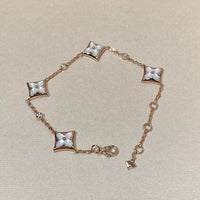 [Solara Jewelry]STAR 4 MOTIF MOP DIAMOND PINK GOLD BRACELET