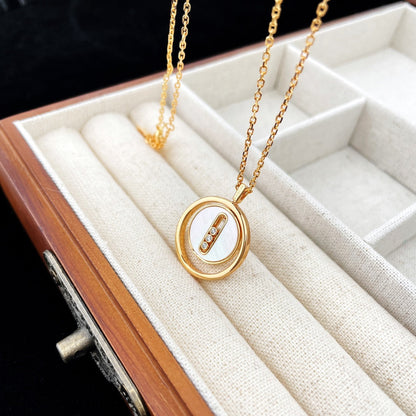 [Solara jewelry]LUCKY MOVE MOP PINK GOLD NECKLACE