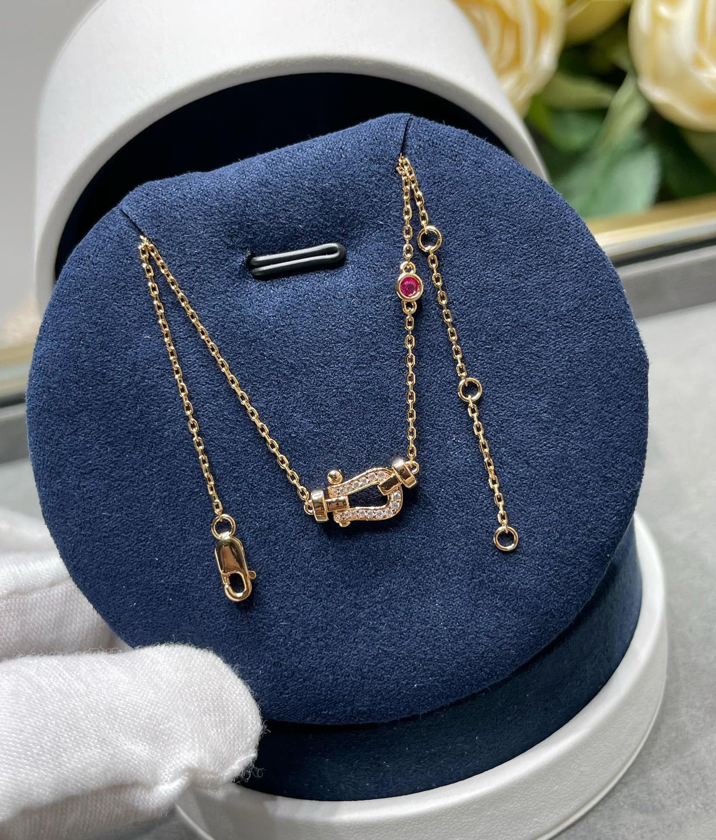 [Solara Jewelry]FORCE 10 DIAMOND PINK GOLD NECKLACE