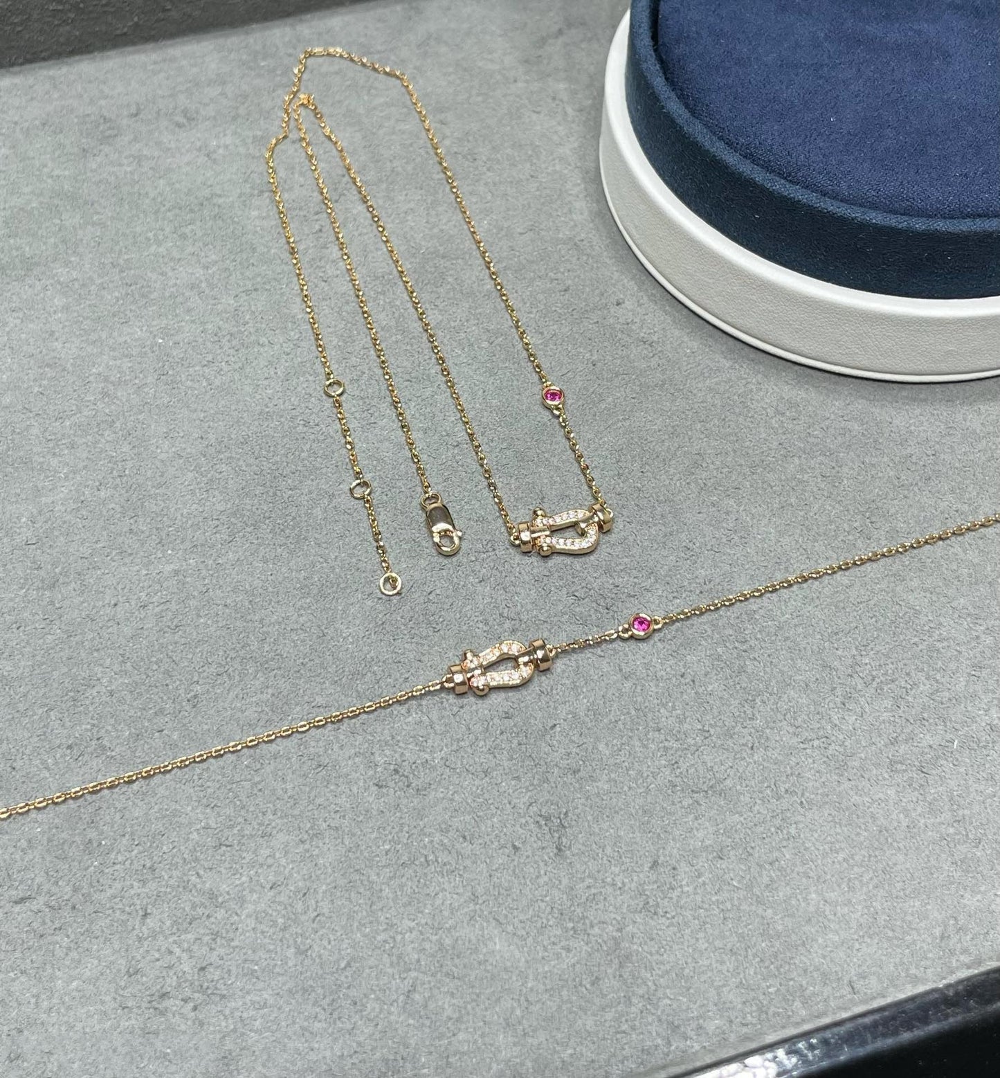 [Solara Jewelry]FORCE 10 DIAMOND PINK GOLD NECKLACE