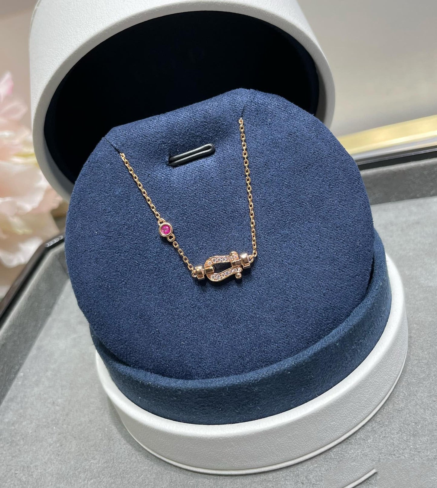 [Solara Jewelry]FORCE 10 DIAMOND CHAIN LINK PINK GOLD BRACELET