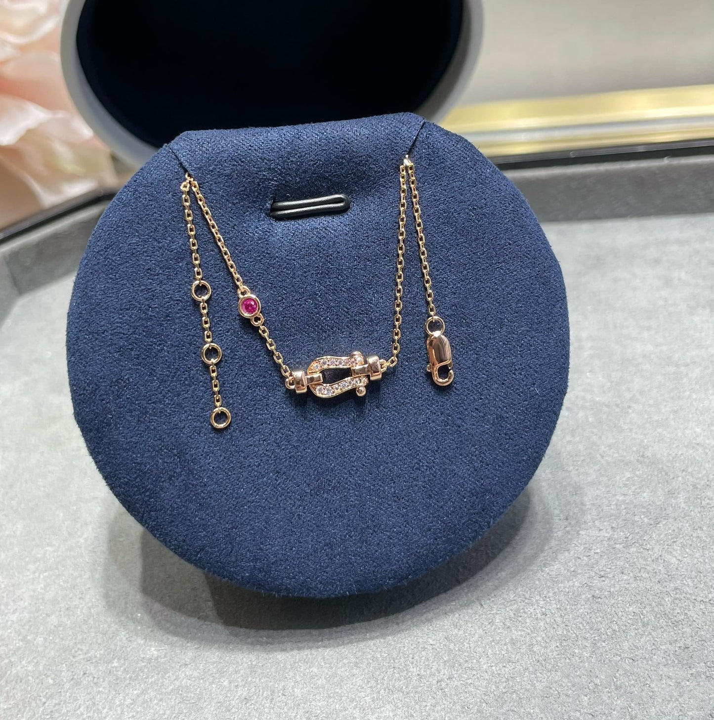 [Solara Jewelry]FORCE 10 DIAMOND CHAIN LINK PINK GOLD BRACELET
