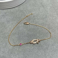 [Solara Jewelry]FORCE 10 DIAMOND CHAIN LINK PINK GOLD BRACELET