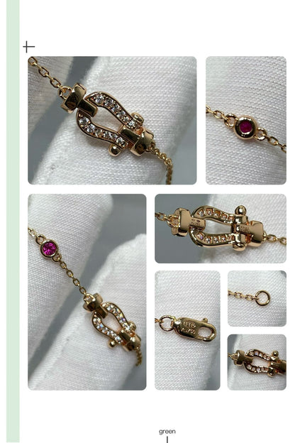 [Solara Jewelry]FORCE 10 DIAMOND CHAIN LINK PINK GOLD BRACELET