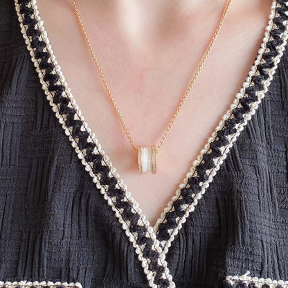 [Solara Jewelry]ZERO 1 DIAMOND CERAMIC NECKLACE