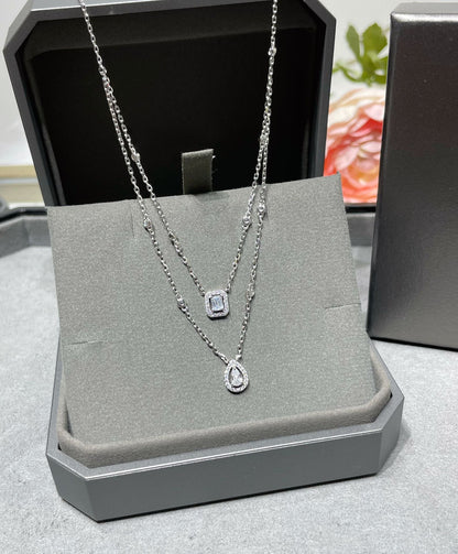 [Solara jewelry]MY TWIN 2 ROW DIAMOND NECKLACE