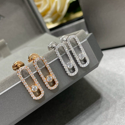 [Solara jewelry]MOVE UNO STUD DIAMOND PAVED EARRINGS