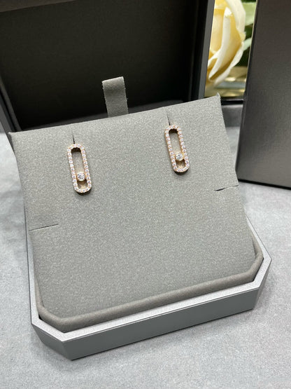 [Solara jewelry]MOVE UNO STUD DIAMOND PAVED EARRINGS