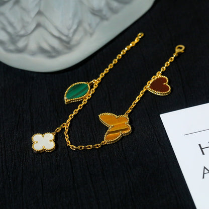 [Solara Jewelry]LUCKY SPRING 5 MOTIF GOLD BRACELET