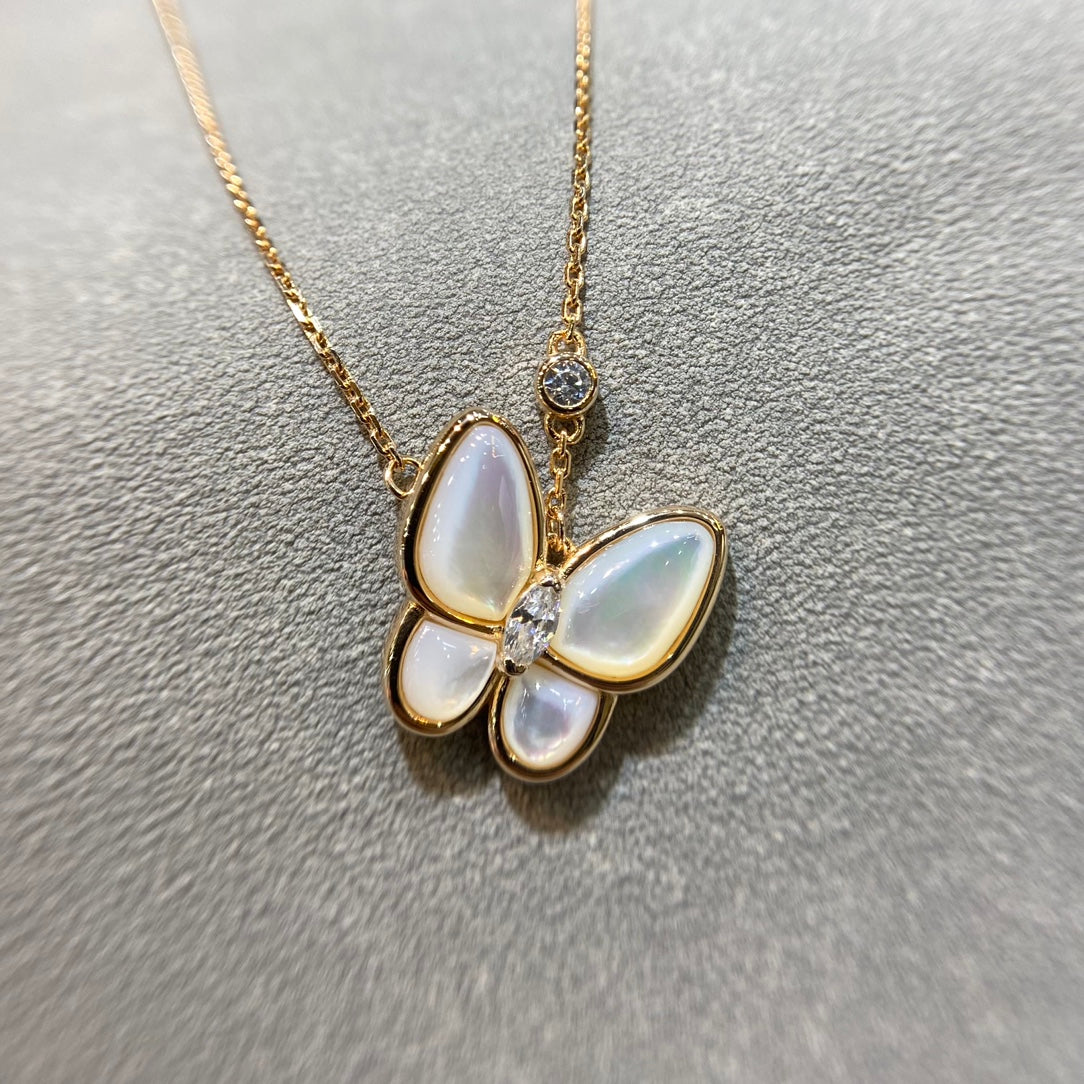 [Solara Jewelry]BUTTERFLY MOP DIAMOND NECKLACE