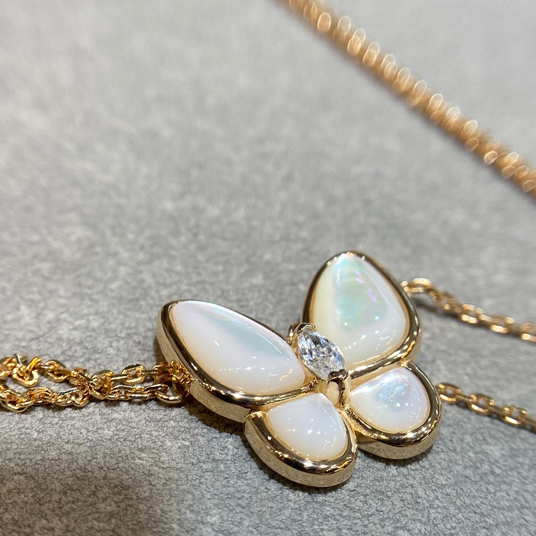 [Solara Jewelry]BUTTERFLY MOP DIAMOND NECKLACE