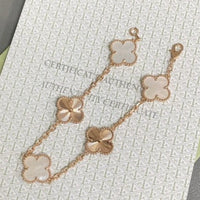 [Solara Jewelry]CLOVER BRACELET 5 MOTIF WHITE MOP PINK GOLD