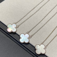 [Solara Jewelry]CLOVER MEDIUM SILVER WHITE MOP NECKLACE