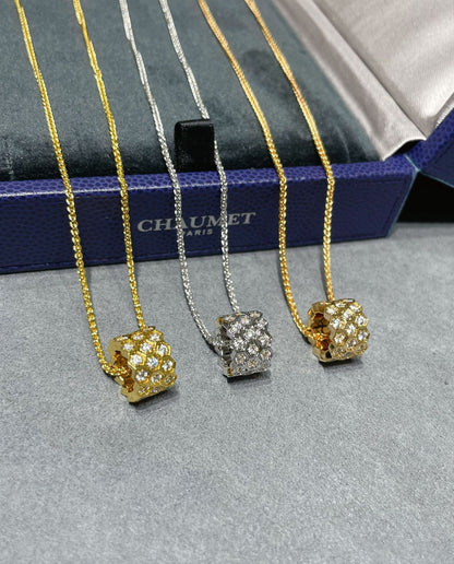 [Solara Jewelry]BEE LOVE DIAMOND PAVED 3 ROW NECKLACE