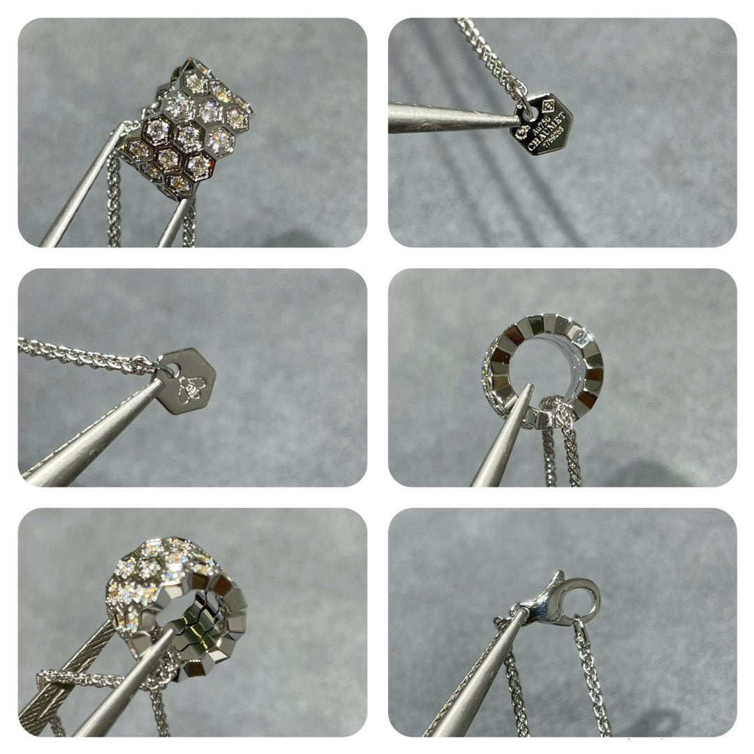 [Solara Jewelry]BEE LOVE DIAMOND PAVED 3 ROW NECKLACE