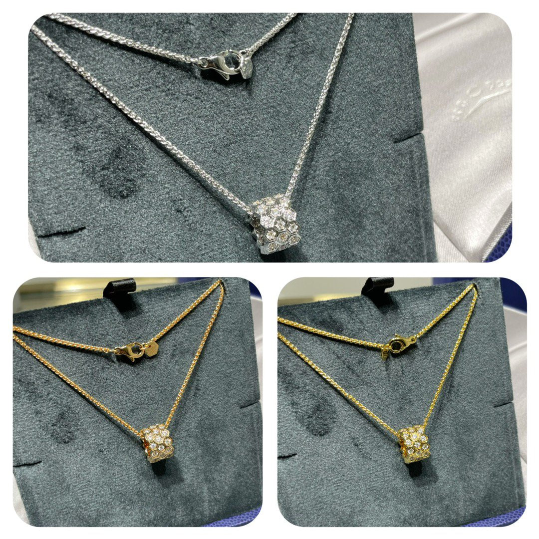 [Solara Jewelry]BEE LOVE DIAMOND PAVED 3 ROW NECKLACE
