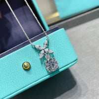 [Solara Jewelry]VICTORIA PENDANT SILVER DIAMOND NECKLACE