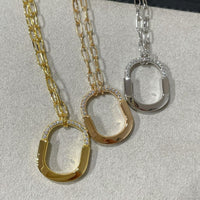 [Solara Jewelry]LOCK MEDIUM PENDANT DIAMOND NECKLACE